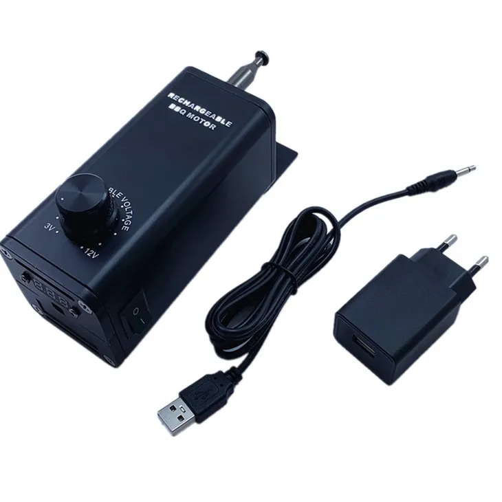 Endurhlaðanlegur Rotisserie Spit Motor með breytilegum hraða